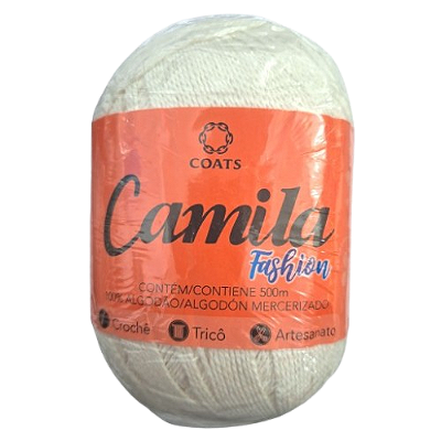Linha para Crochê Camila Fashion 100% Algodão Cor 0000B Coats