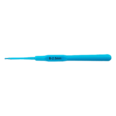 Agulha de Crochê em Alumínio com Cabo Plástico 2.5mm