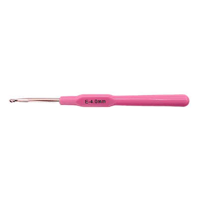 Agulha de Crochê em Alumínio com Cabo Plástico 4.0mm