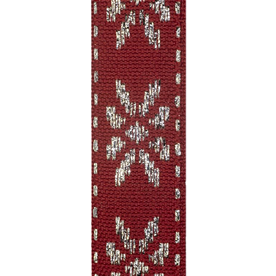 Galão Decorado 18mm 10m MW612 Vermelho Prata Marwan