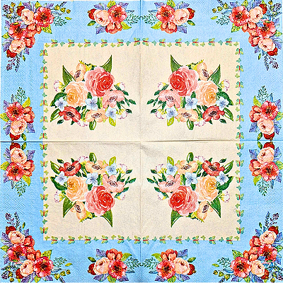 Guardanapo para Decoupage 32x32 Buquê de Flores