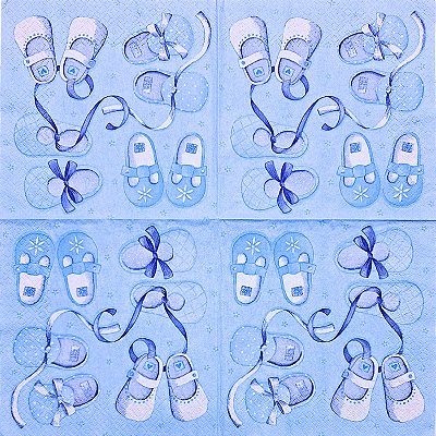 Guardanapo para Decoupage 33x33 Sapatinhos de Bebê
