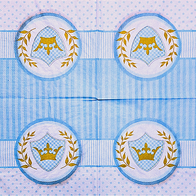 Guardanapo para Decoupage 33x33 Coroa Real Fundo Azul