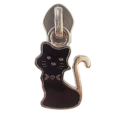 Cursor Resinado para Zíper Nº5 Gato Preto