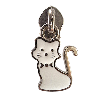 Cursor Resinado para Zíper Nº5 Gato Branco