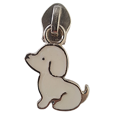 Cursor Resinado para Zíper Nº5 Cachorro Branco