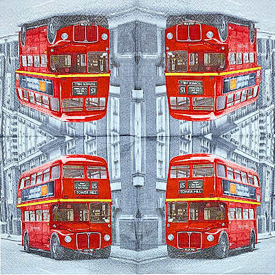 Guardanapo para Decoupage 33x33 Ônibus Inglês