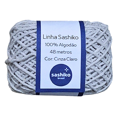 Linha para Bordado Sashiko 48m 100% Algodão Cinza Claro