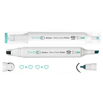 Caneta Marca Texto e Roller Modelo Coração Göller