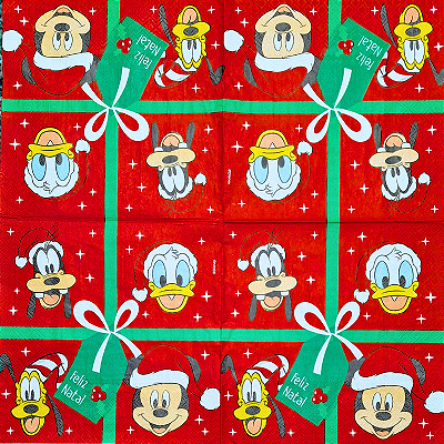 Guardanapo para Decoupage 32.5x32.5 Natal Clássicos Disney