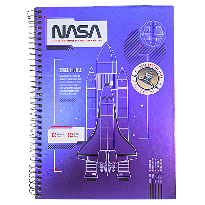 Caderno Universitário 1 Matéria 80 Folhas Nasa Space Shuttle