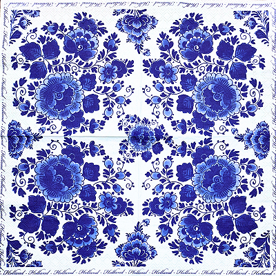 Guardanapo para Decoupage 33x33 Florada Azul da Holanda