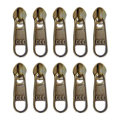 Cursor Para Zíper Nº5 com 10 Unidades Cor Ouro Velho