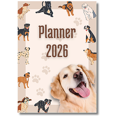Planner Pessoal 2026 em PDF Tema Pet Cachorro
