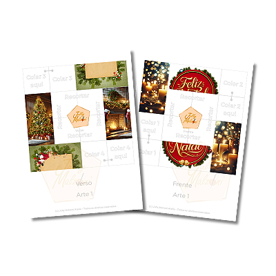 Cartão de Dobra Infinita Estilo Origami em PDF Tema Natal