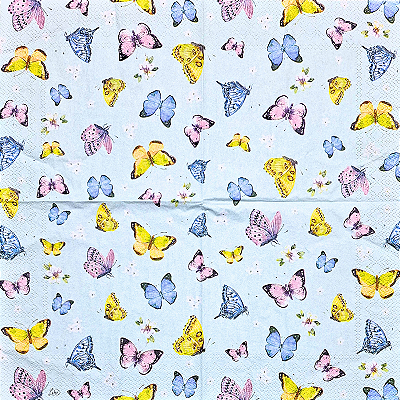 Guardanapo para Decoupage 33x33 Revoada de Borboletas