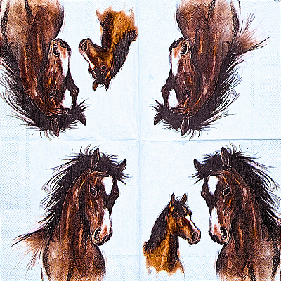 Guardanapo para Decoupage 33x33 Cavalos