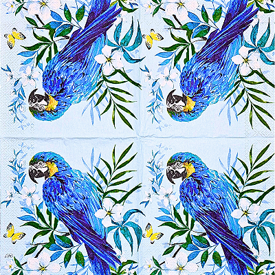 Guardanapo para Decoupage 33x33 Arara Azul