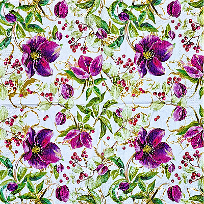 Guardanapo para Decoupage 33x33 Flores Heléboro