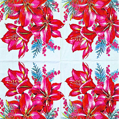 Guardanapo para Decoupage 33x33 Flores Amarílis