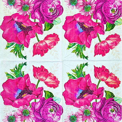 Guardanapo para Decoupage 33x33 Flores Joleen
