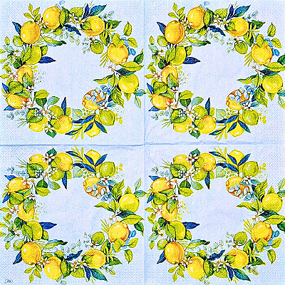 Guardanapo para Decoupage 33x33 Guirlanda Limão Siciliano