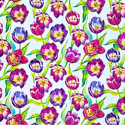 Guardanapo para Decoupage 33x33 Campo de Tulipas