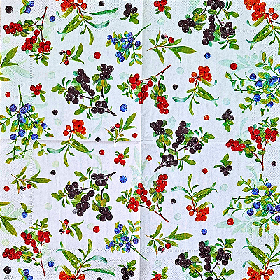 Guardanapo para Decoupage 33x33 Mirtilos