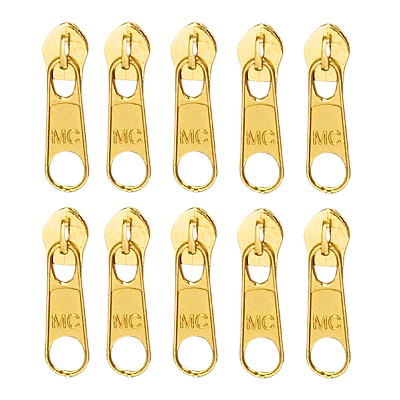 Cursor Para Zíper Nº5 com 10 Unidades Cor Dourado