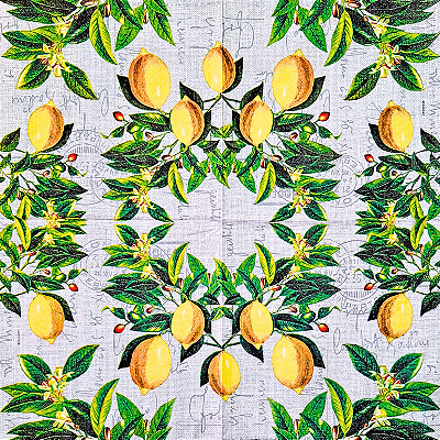 Guardanapo para Decoupage 33x33 Limão Siciliano Fundo Vintage