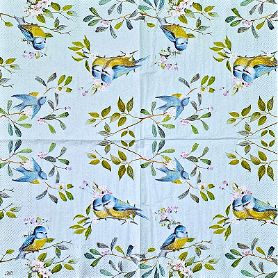 Guardanapo para Decoupage 33x33 Romance de Pássaros