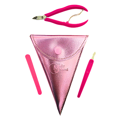 Porta Alicate com Espátula e Lixa Cor Rosa