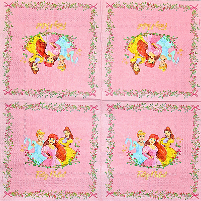 Guardanapo para Decoupage 32.5x32.5 Feliz Natal Princesas da Disney