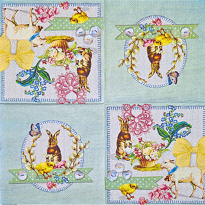 Guardanapo para Decoupage 33x33 Páscoa Vintage Modelo 4