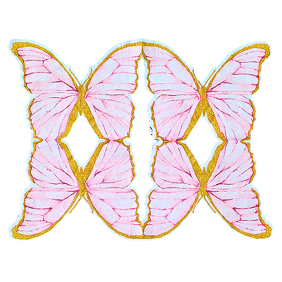 Guardanapo para Decoupage 24x32 Borboleta Rosa e Dourada