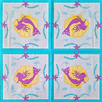 Guardanapo para Decoupage 33x33 Tema Marinho Sereia