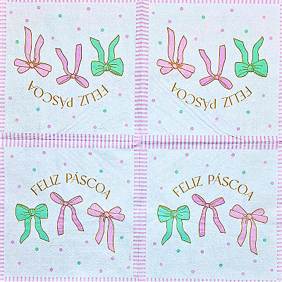 Guardanapo para Decoupage 33x33 Tema Feliz Páscoa Modelo 3