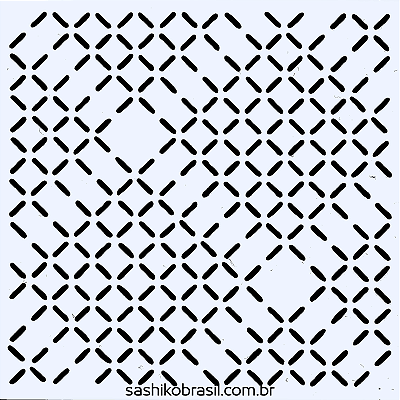 Gabarito para Bordado Sashiko 10cm x 10cm em Stencil Modelo 32