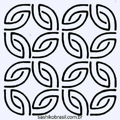 Gabarito para Bordado Sashiko 10cm x 10cm em Stencil Modelo 33