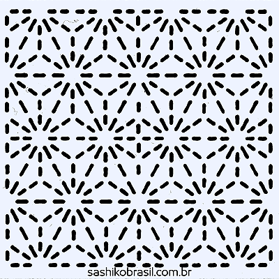 Gabarito para Bordado Sashiko 10cm x 10cm em Stencil Modelo 34