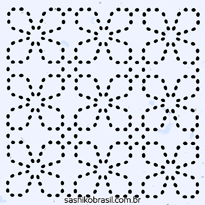 Gabarito para Bordado Sashiko 10cm x 10cm em Stencil Modelo 35