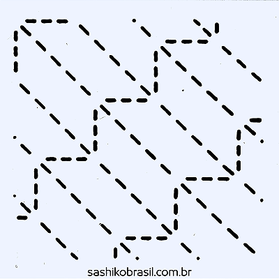Gabarito para Bordado Sashiko 10cm x 10cm em Stencil Modelo 38