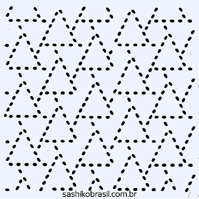 Gabarito para Bordado Sashiko 10cm x 10cm em Stencil Modelo 39
