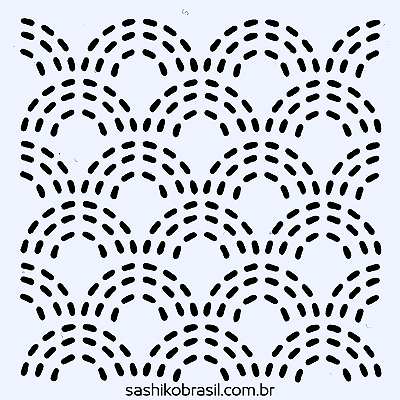 Gabarito para Bordado Sashiko 10cm x 10cm em Stencil Modelo 40