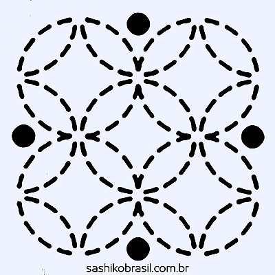 Gabarito para Bordado Sashiko 10cm x 10cm em Stencil Modelo 41