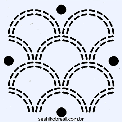 Gabarito para Bordado Sashiko 10cm x 10cm em Stencil Modelo 42