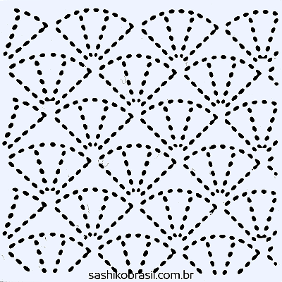Gabarito para Bordado Sashiko 10cm x 10cm em Stencil Modelo 45