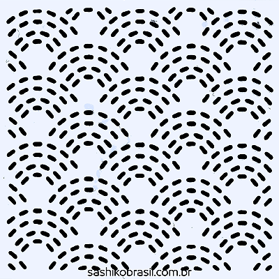 Gabarito para Bordado Sashiko 10cm x 10cm em Stencil Modelo 48