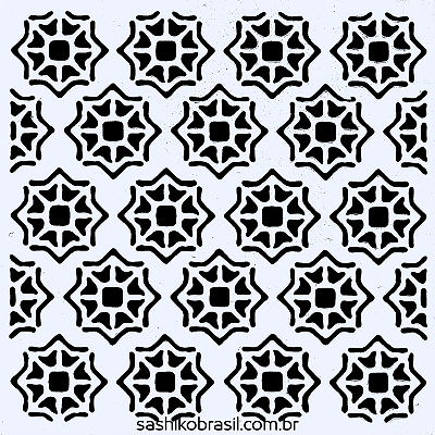 Gabarito para Bordado Sashiko 10cm x 10cm em Stencil Modelo 49