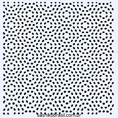 Gabarito para Bordado Sashiko 10cm x 10cm em Stencil Modelo 50